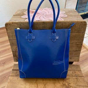 Bostanten Women's Dark Blue Leather Tote